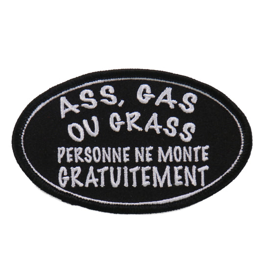 Ass Gas Or Grass Person 4"x2" Patch