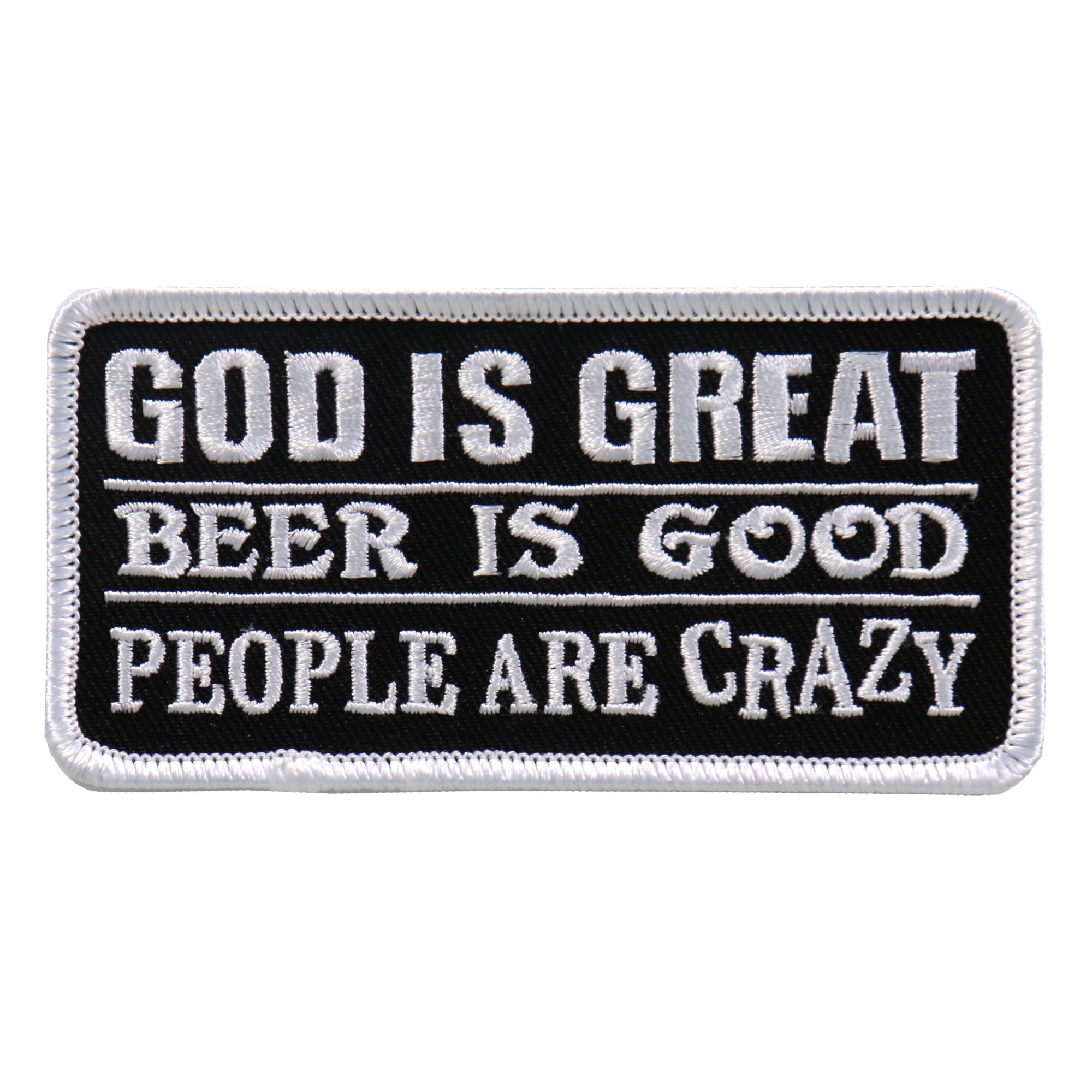 PPL9637 God Is Great Beer Is Good 4"x2" Patch
