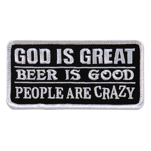 PPL9637 God Is Great Beer Is Good 4"x2" Patch