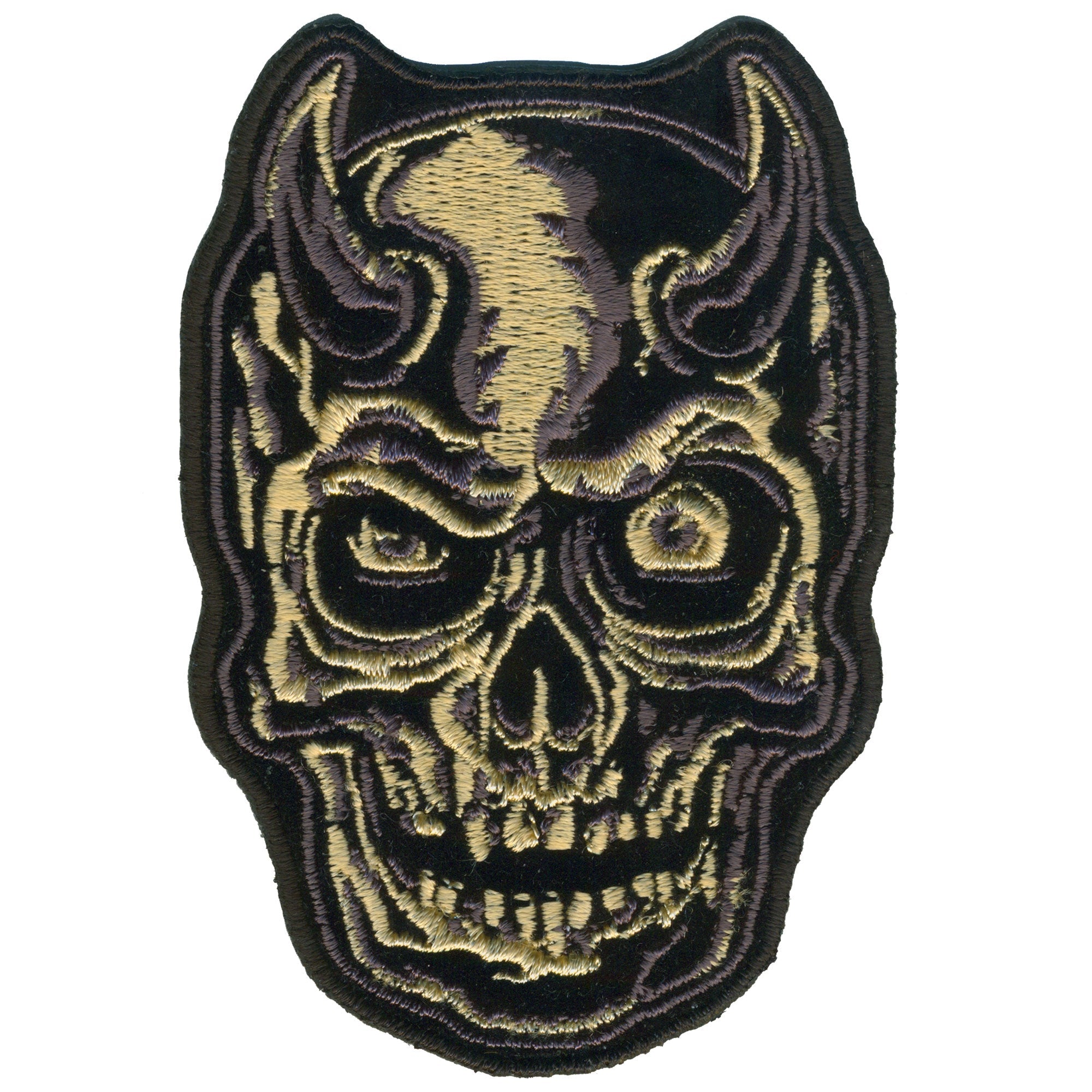 PPQ1210 Devil Horn Skull Grey 3.5" Patch