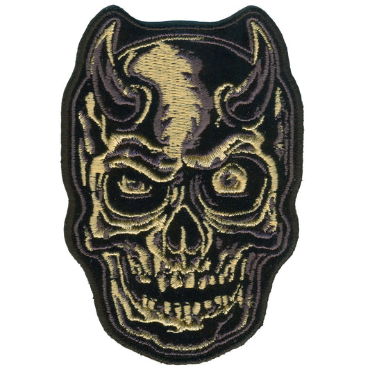 PPQ1210 Devil Horn Skull Grey 3.5" Patch