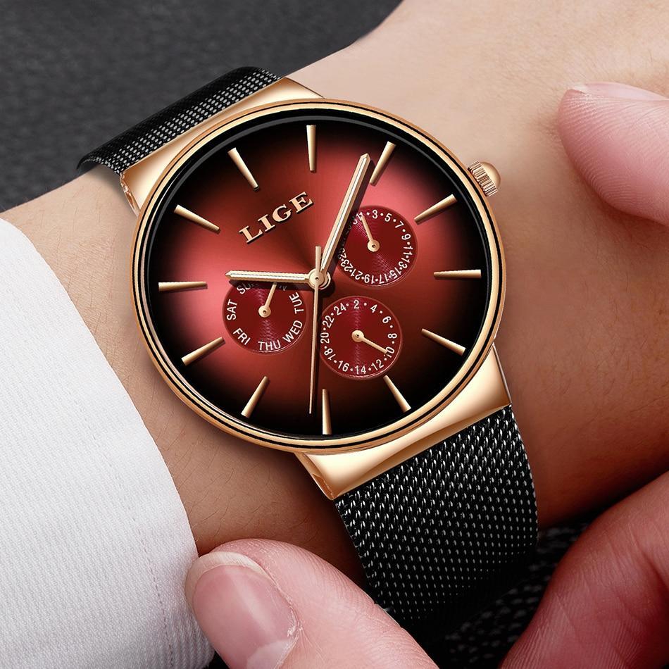 Men's Elegant Watch With  Stainless Steel Straps And Chronometers For Day And Date Display Unique Design Perfect Gift For Man And Women