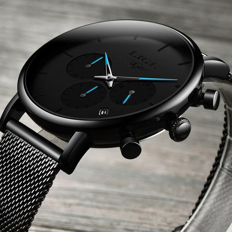 Men's Elegant Waterproof  Watch With Chronometers And Color Hands Unique Design Excellent Look