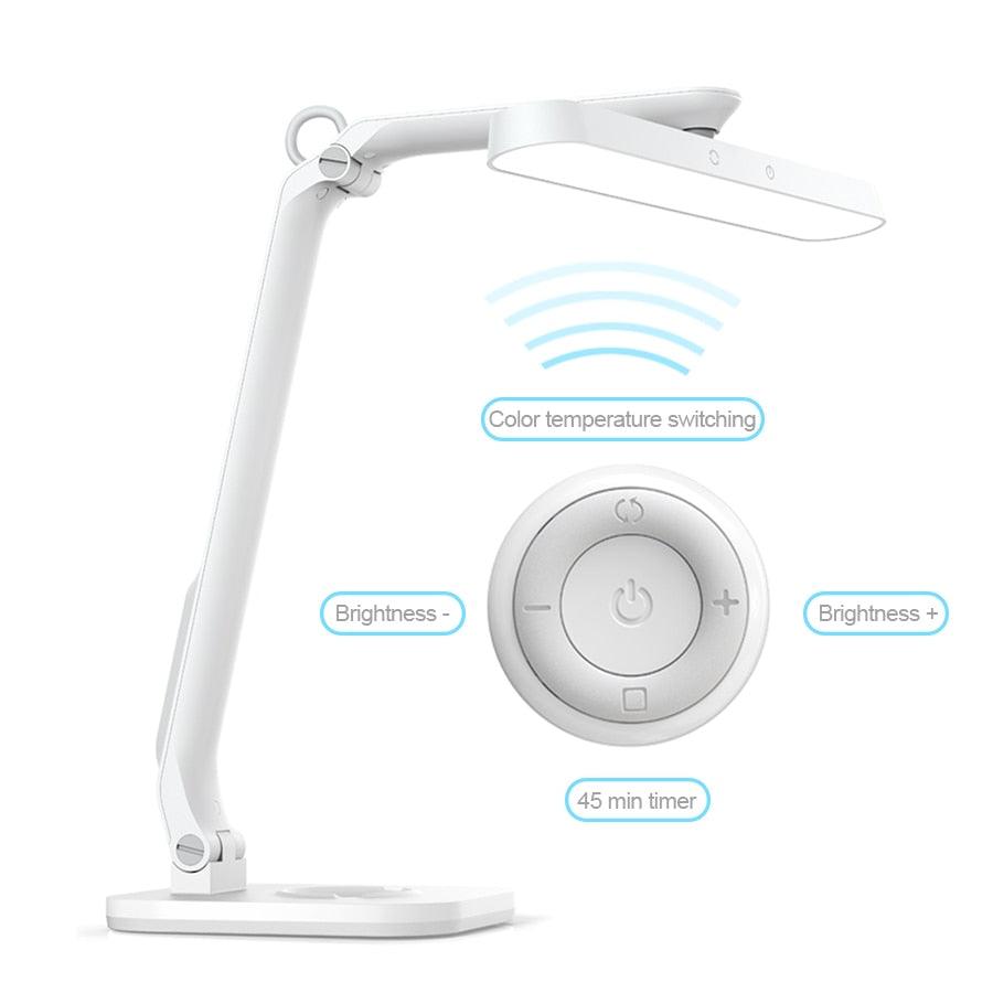Office@hand Held Remote Light Control Remote Control LED Desk Lamp Eye-Caring Adjustable Office Lamp USB Cha ...