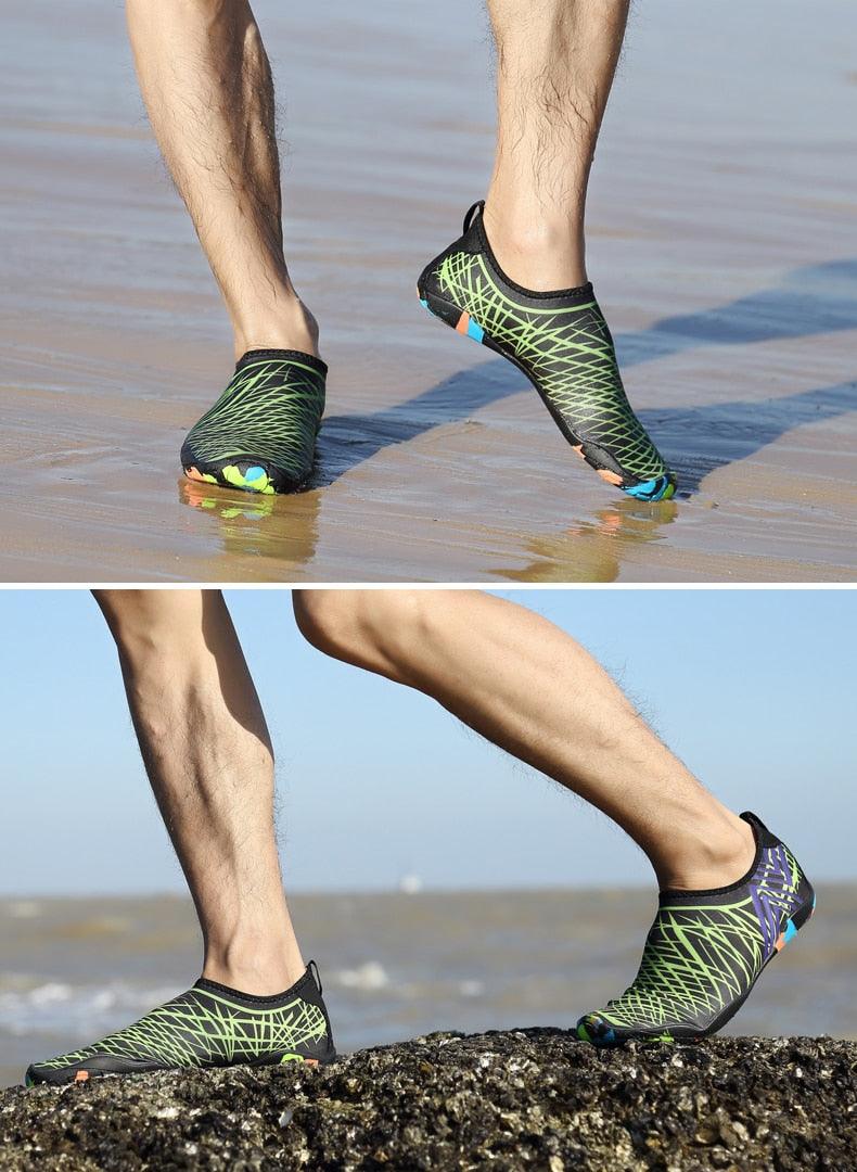 Summer Outdoor Mens Sports Water Shoes Non-Slip Beach Shoes Barefoot Upstream Shoes Quick-Dry Aqua Sock Barefoot For Beach Swim River Pool Lake Hiking Kayaking Surfing