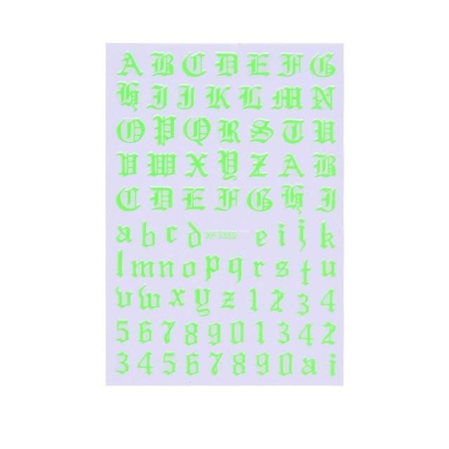 New Super Thin Self-Adhesive  Letter 3d Nail Decal Stickers Manicure Nail Art Decoration Accessories Holographic Old English Character Nail Self-Adhesive Sticker English Font Design Manicure Design Water Sliders Decorations Accessories