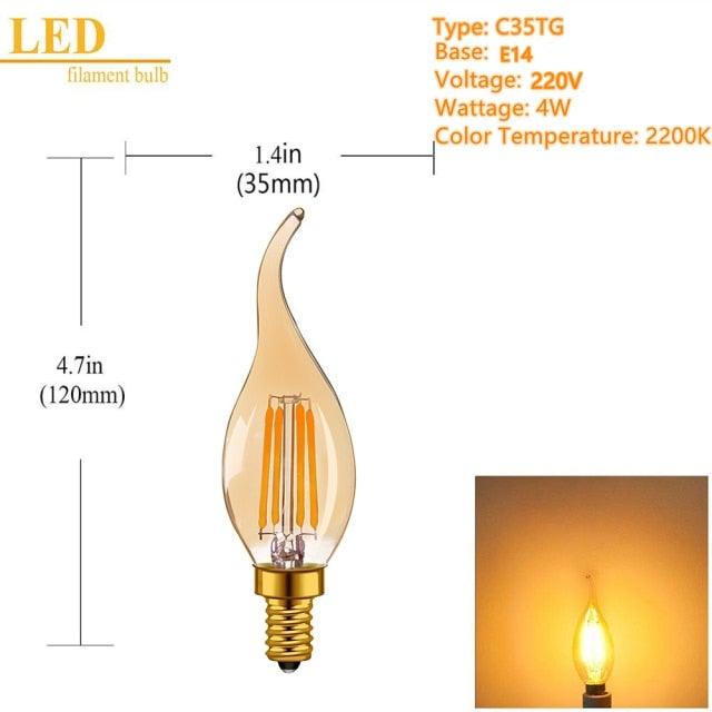 LED Spiral Filament Light Bulb Warm White Vintage Edison Lamp Bedroom Decoracion Vintage Lamp Home Decor Holiday Night Eye Protection Led Bulb Light Lamp For Office Desk Lights