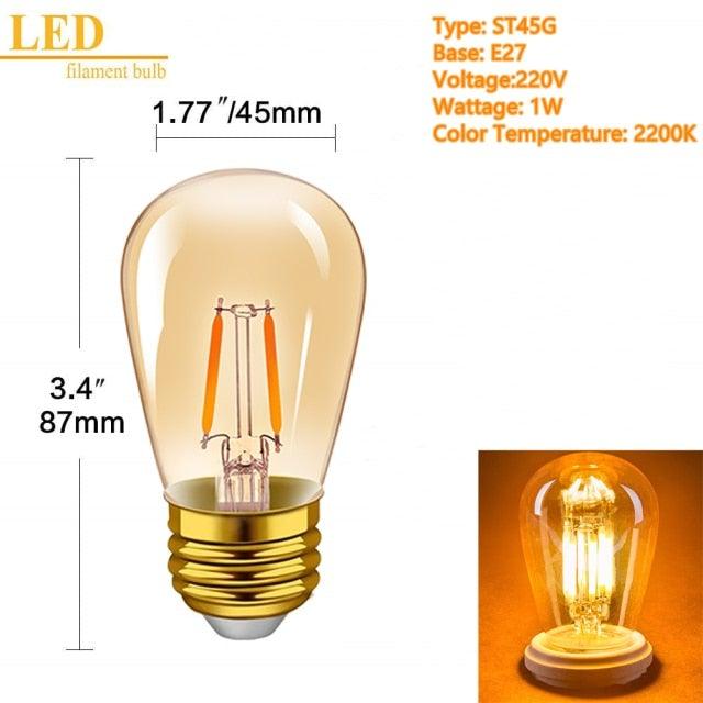 LED Spiral Filament Light Bulb Warm White Vintage Edison Lamp Bedroom Decoracion Vintage Lamp Home Decor Holiday Night Eye Protection Led Bulb Light Lamp For Office Desk Lights