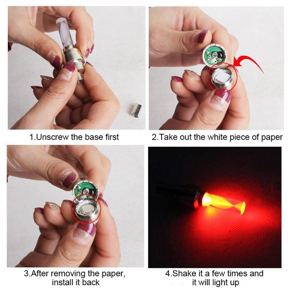 LED Neon Bike Wheel Tire Light Valve Dust Cap Spoke Light For Bicycle Cycling Warning Light Bicycle Flash Cap Light Bike Tire Wheel Valve Cap For Front And Rear Wheel Bicycle Motorcycle Tire Colorful Design