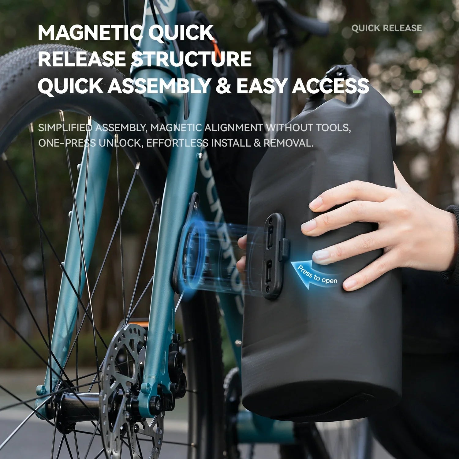 Magnetic 100% Waterproof Fork Bag Dry Bag 6L