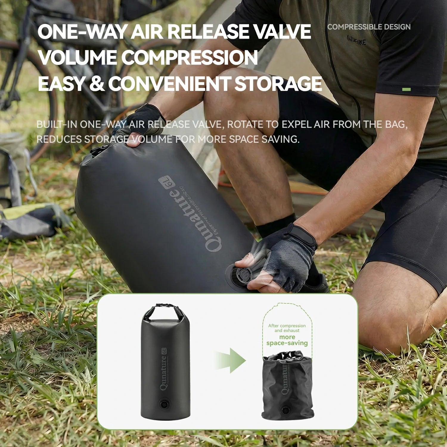 Magnetic 100% Waterproof Fork Bag Dry Bag 6L