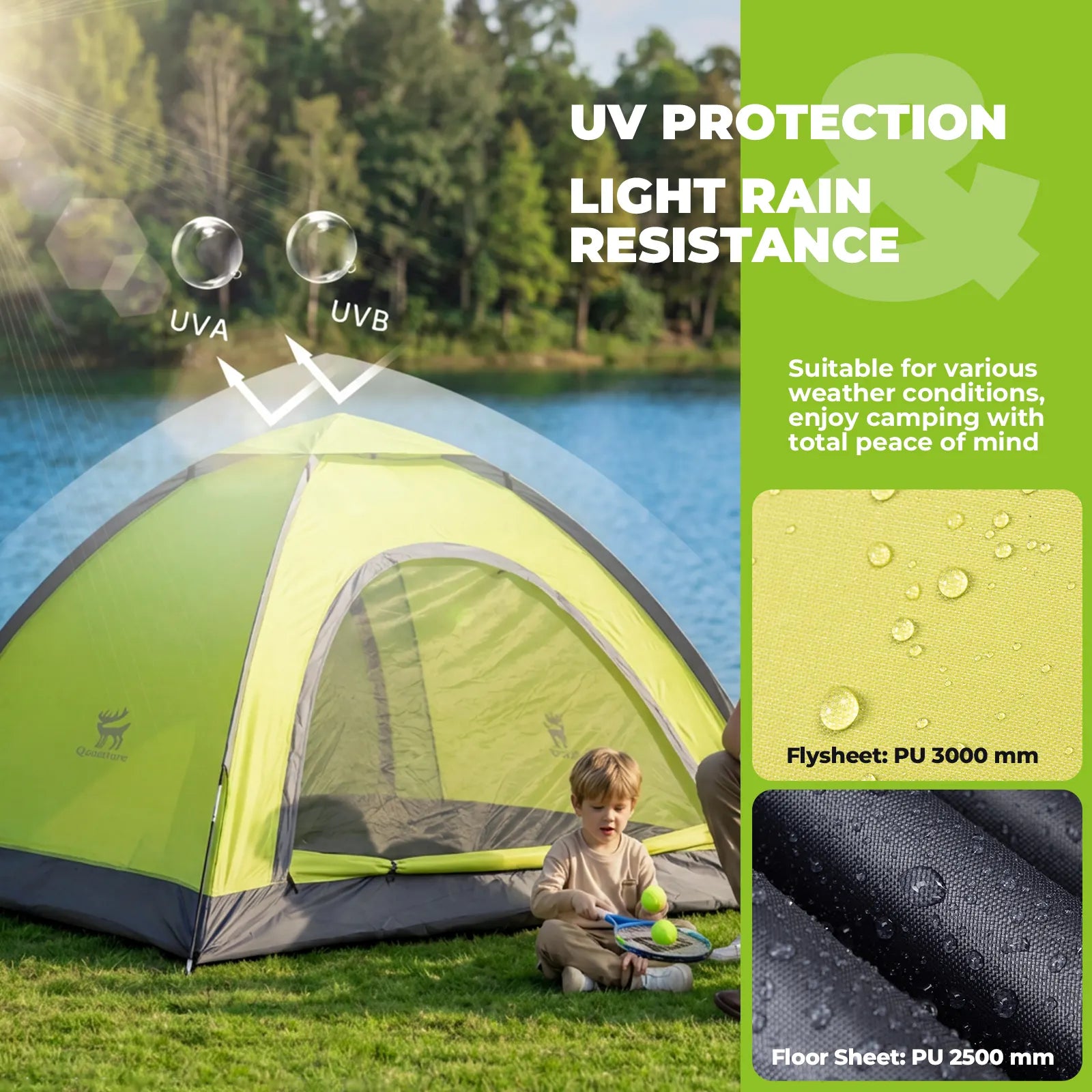 2 Person Lightweight Camping Tent UV50