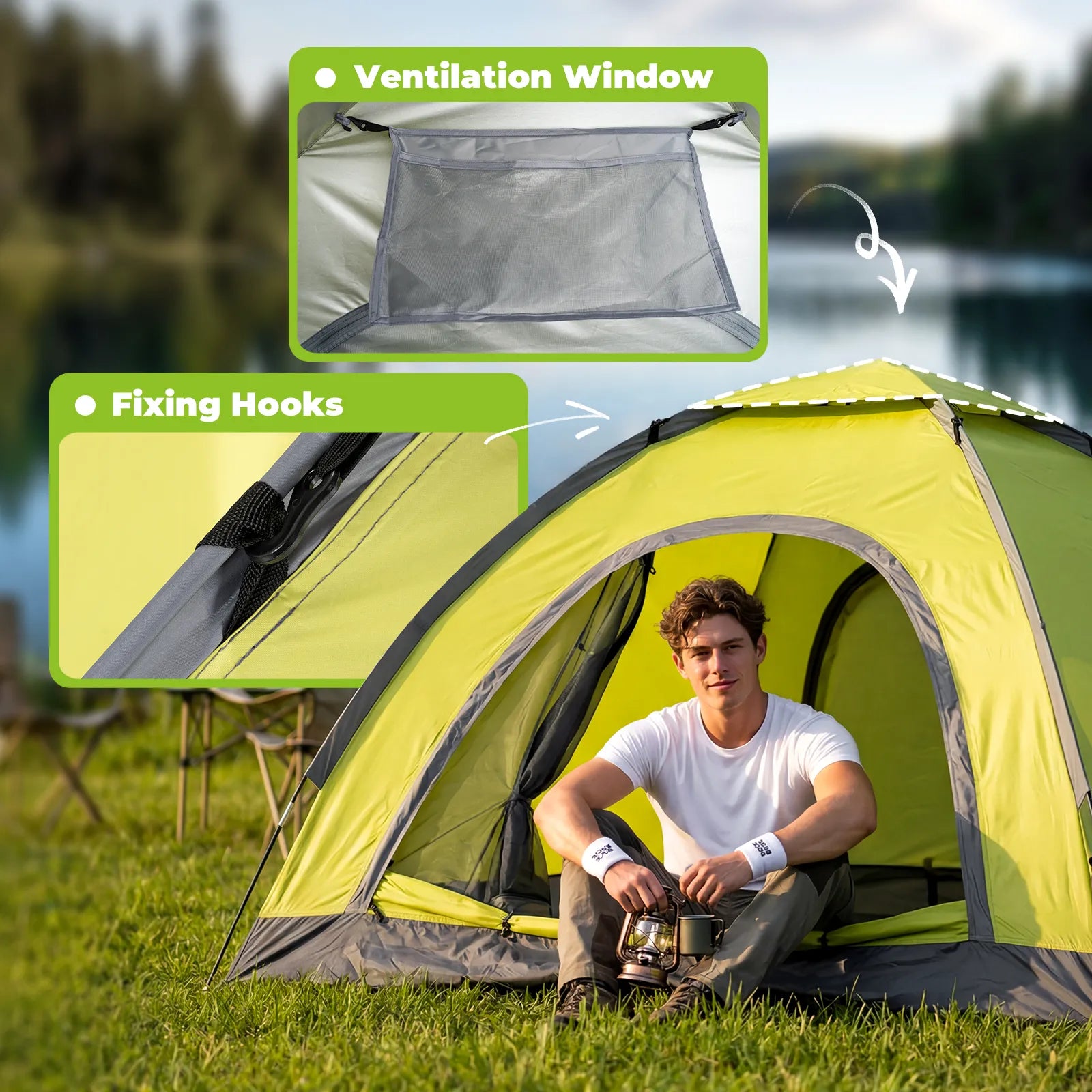 2 Person Lightweight Camping Tent UV50