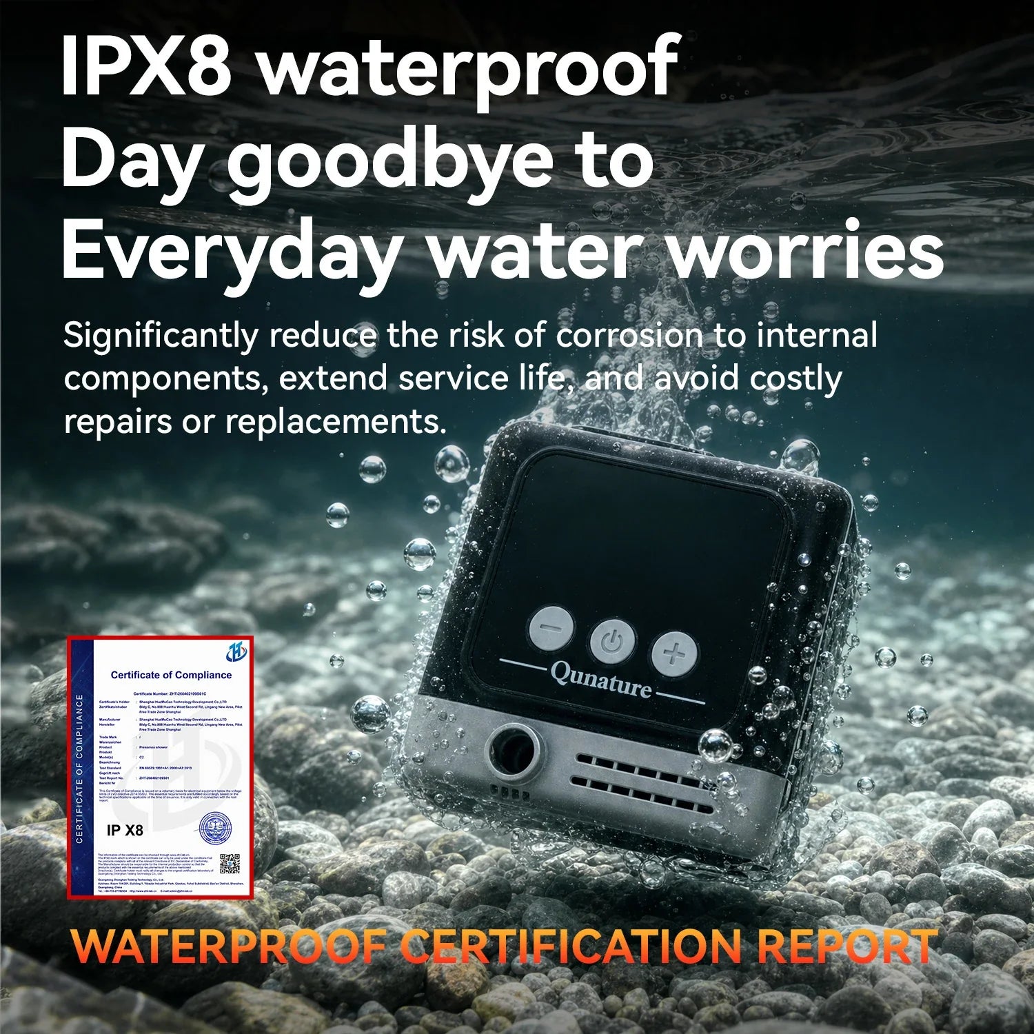 IPX8 Waterproof Rechargeable Outdoor Shower Pump
