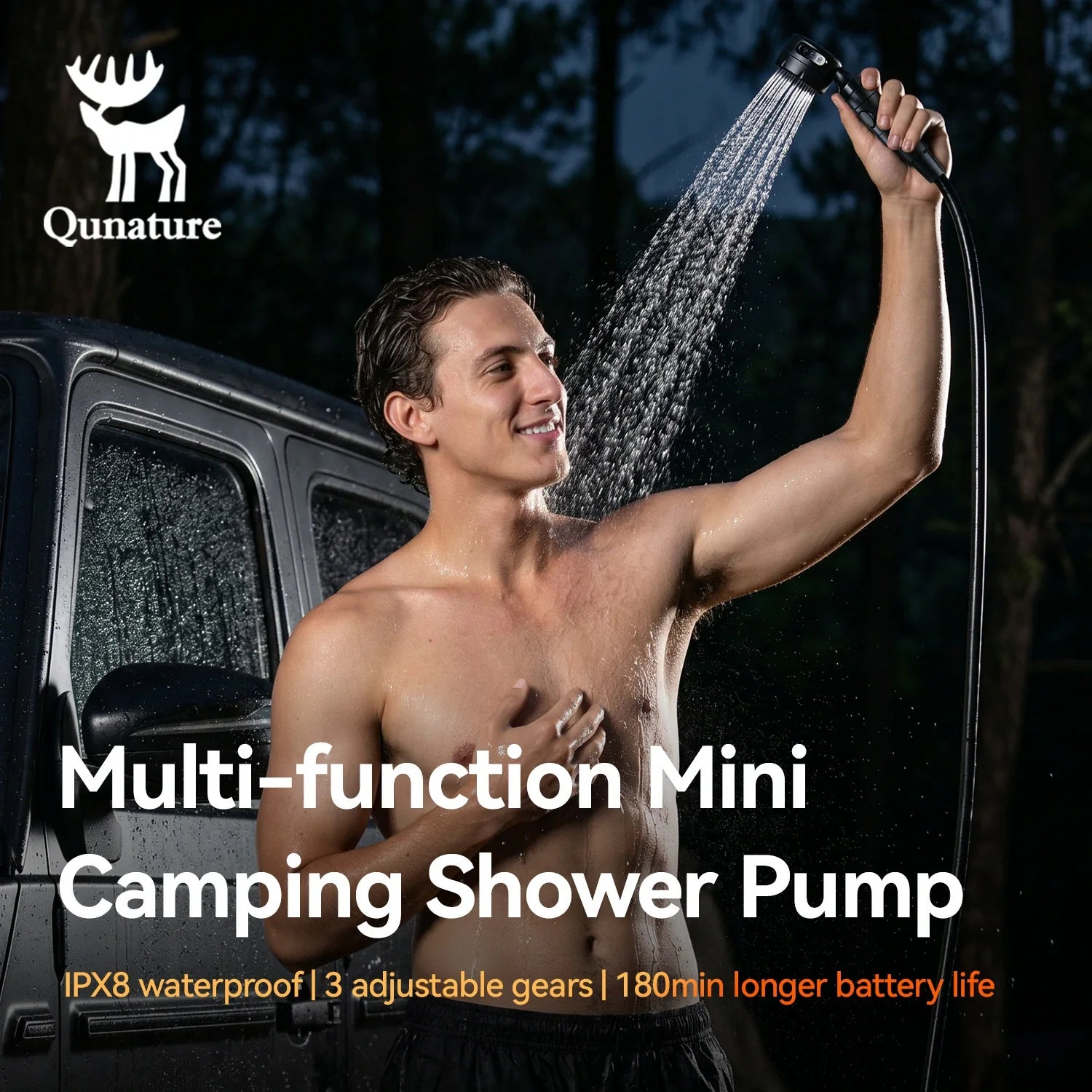 IPX8 Waterproof Rechargeable Outdoor Shower Pump