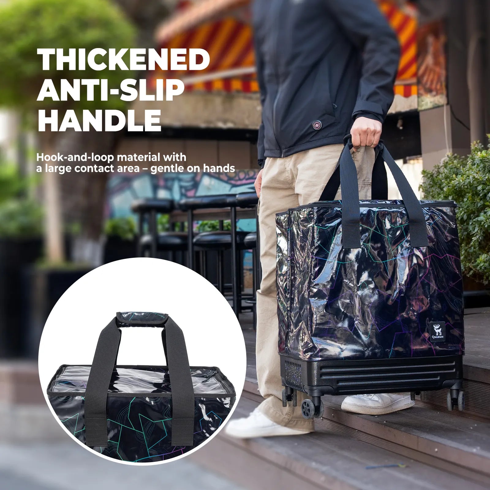 Lightweight Foldable Rolling Tote Bag 75L