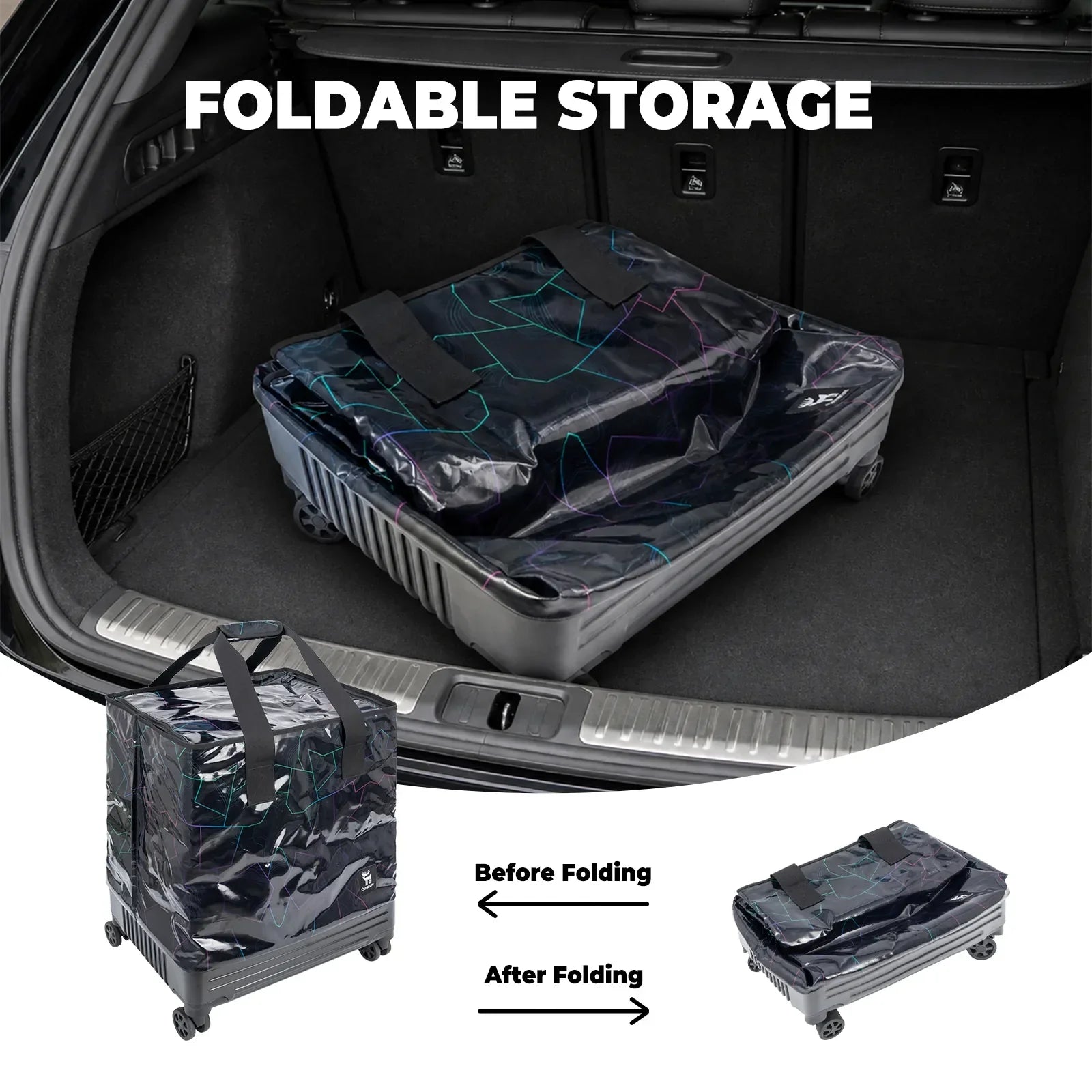 Lightweight Foldable Rolling Tote Bag 75L