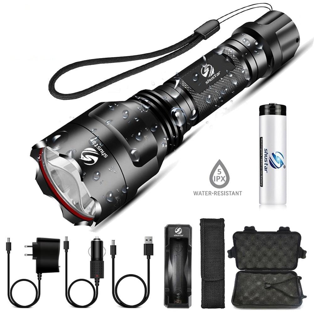 Windable Flashlight Rechargeable Adjustable Zoomable Waterproof LED Flashlight Super brigh ...