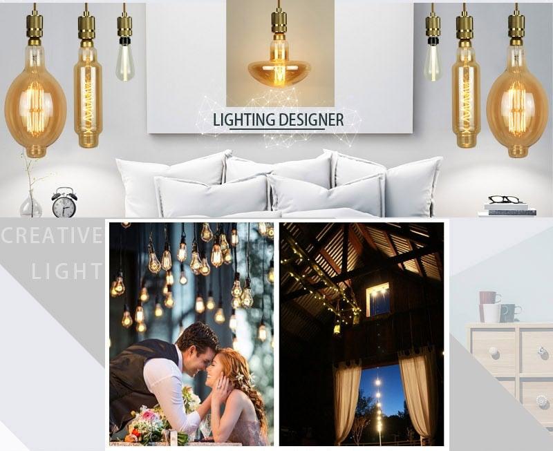 Retro Lamp Loft Industrial Decor Vintage Lamp Light Bulb Antique Vintage Style Light Amber Warm Dimmable Vintage Village Style Desk Light Creative Table Lamp