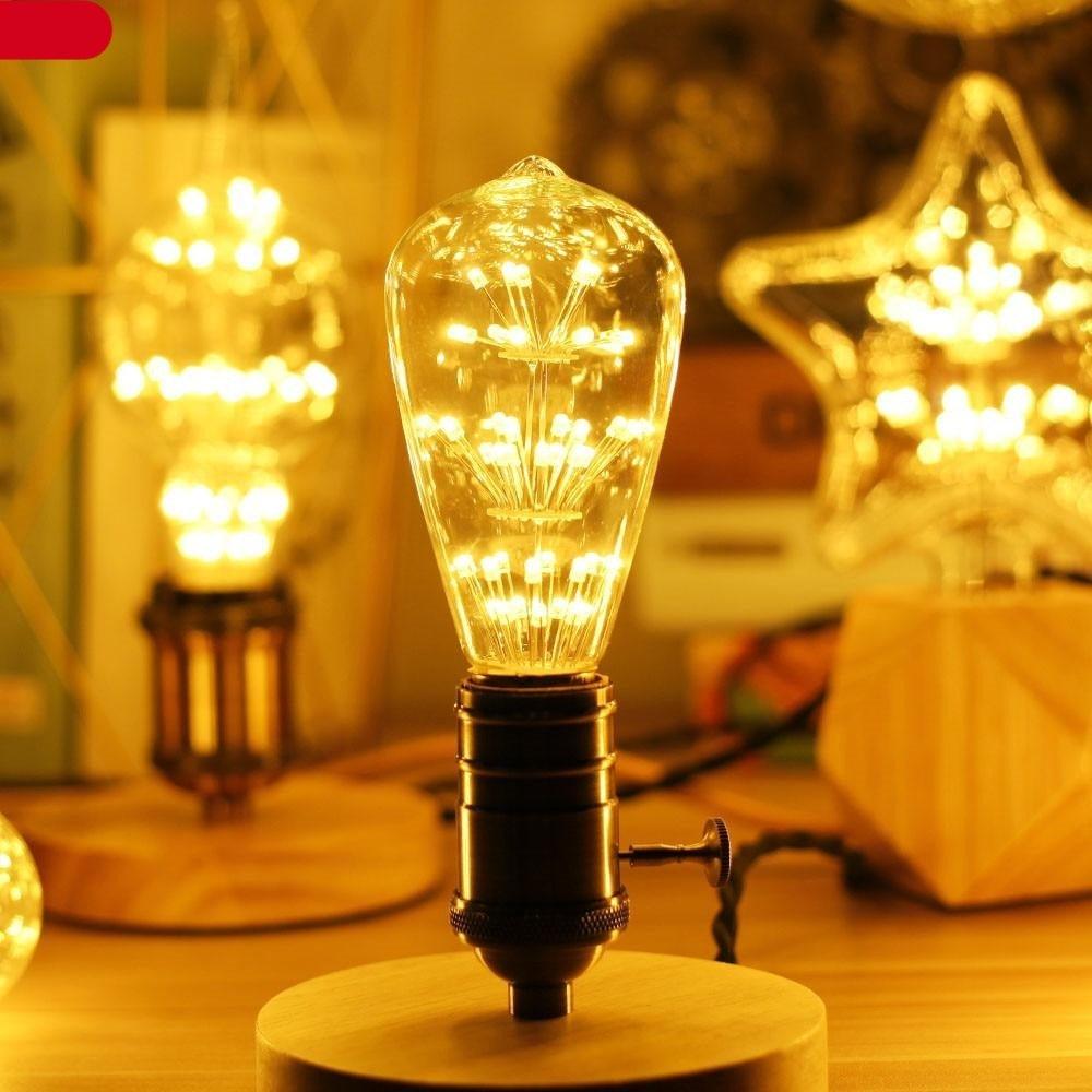 Retro Lamp Loft Industrial Decor Vintage Lamp Light Bulb Antique Vintage Style Light Amber Warm Dimmable Vintage Village Style Desk Light Creative Table Lamp