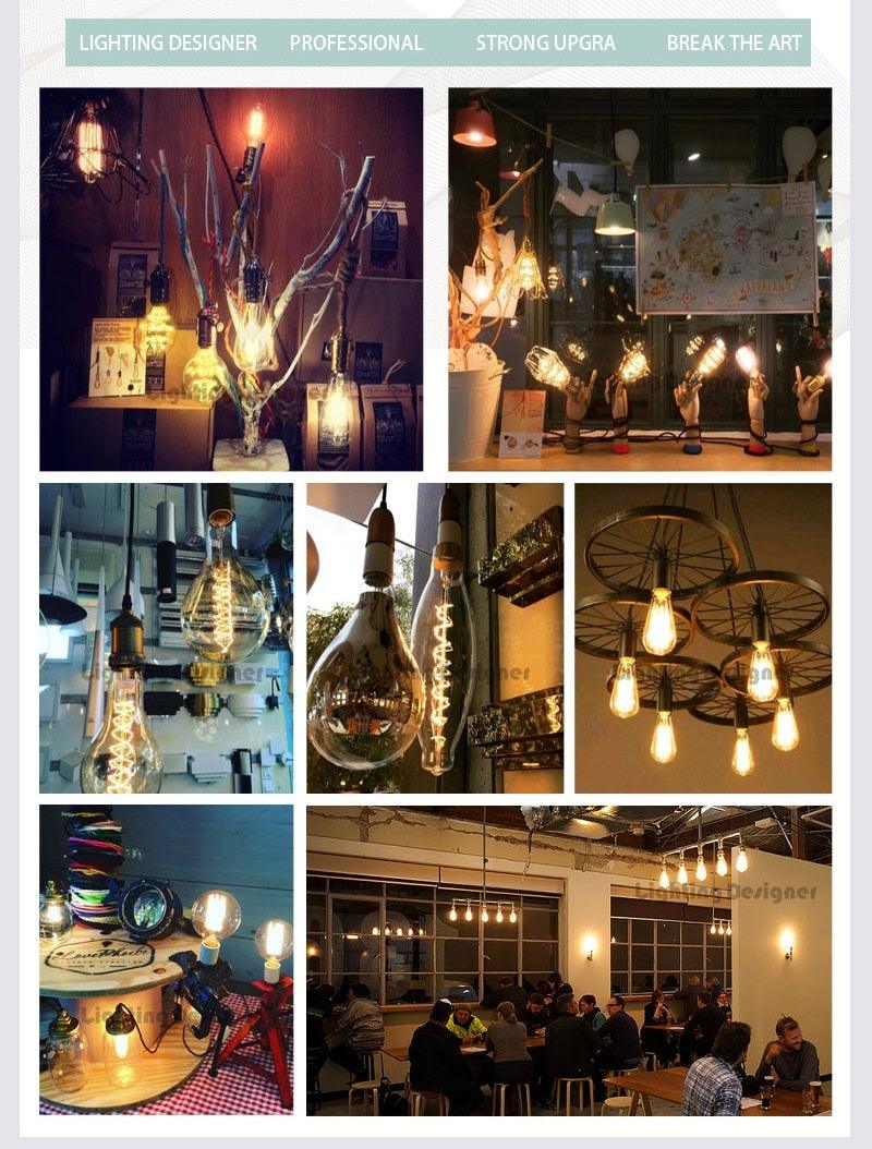 Retro Lamp Loft Industrial Decor Vintage Lamp Light Bulb Antique Vintage Style Light Amber Warm Dimmable Vintage Village Style Desk Light Creative Table Lamp