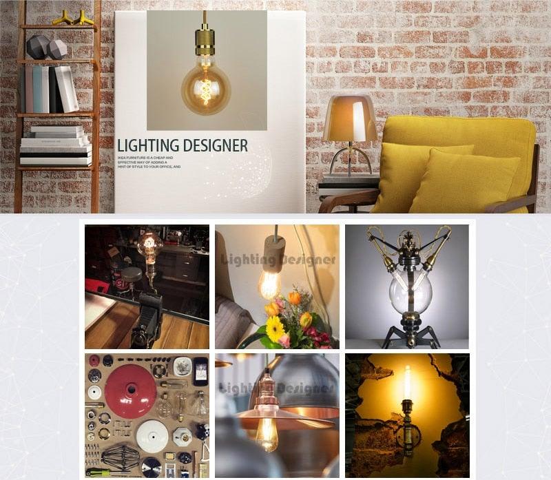Retro Lamp Loft Industrial Decor Vintage Lamp Light Bulb Antique Vintage Style Light Amber Warm Dimmable Vintage Village Style Desk Light Creative Table Lamp