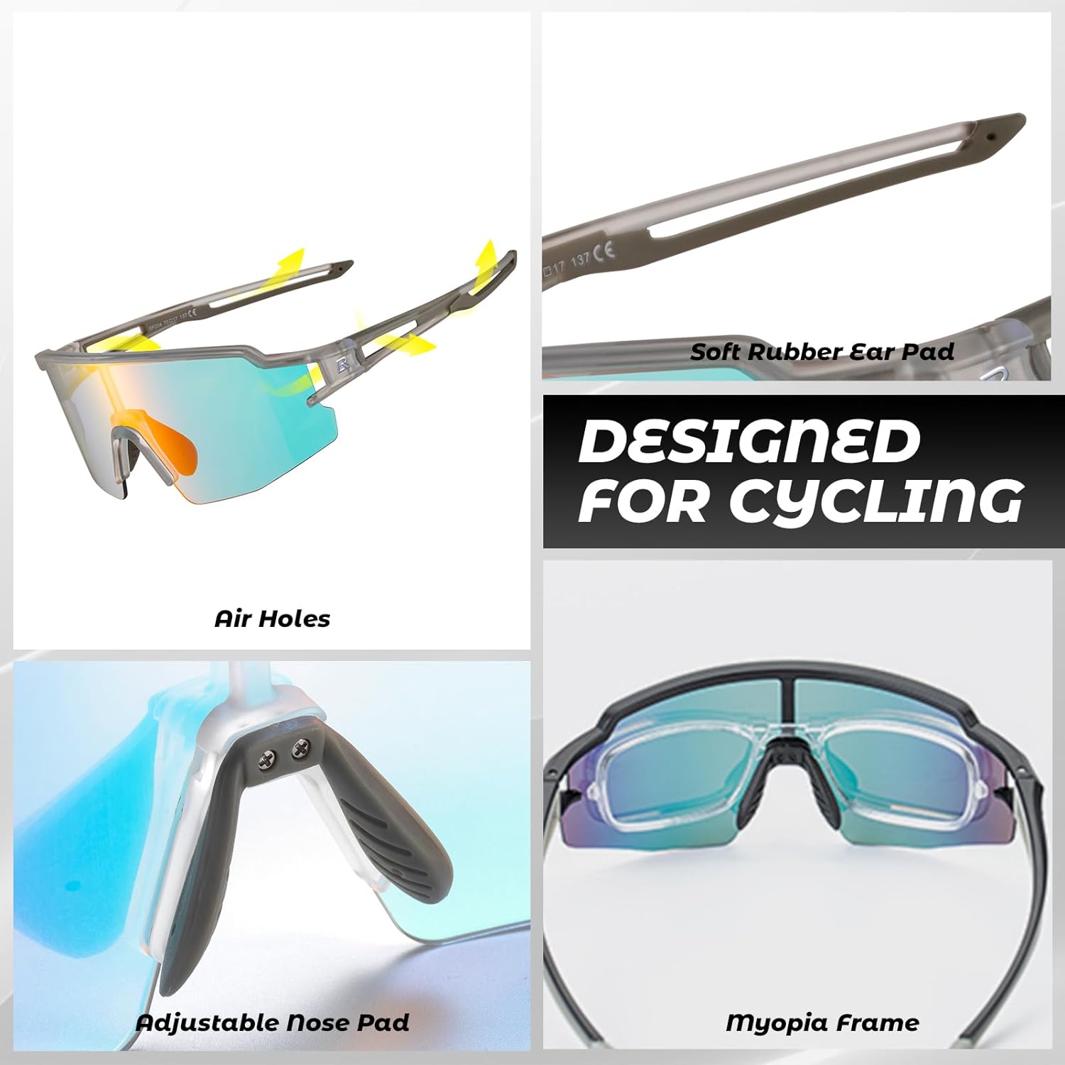 Polarised Full-Lens Sunglasses for Outdoor Sports