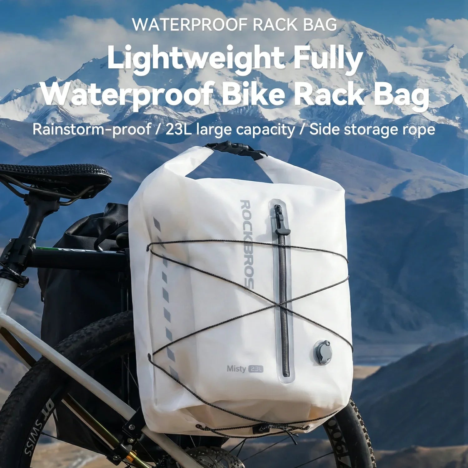 100% Waterproof Bike Rack Bag 23L Lightweight