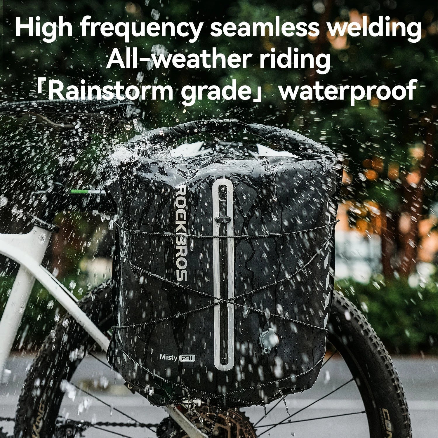 100% Waterproof Bike Rack Bag 23L Lightweight
