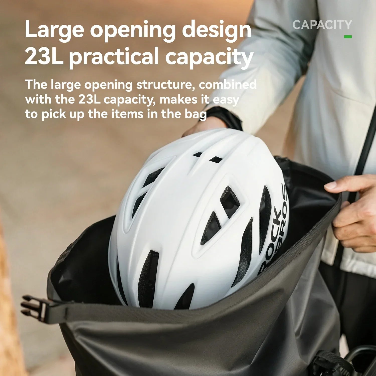 100% Waterproof Bike Rack Bag 23L Lightweight