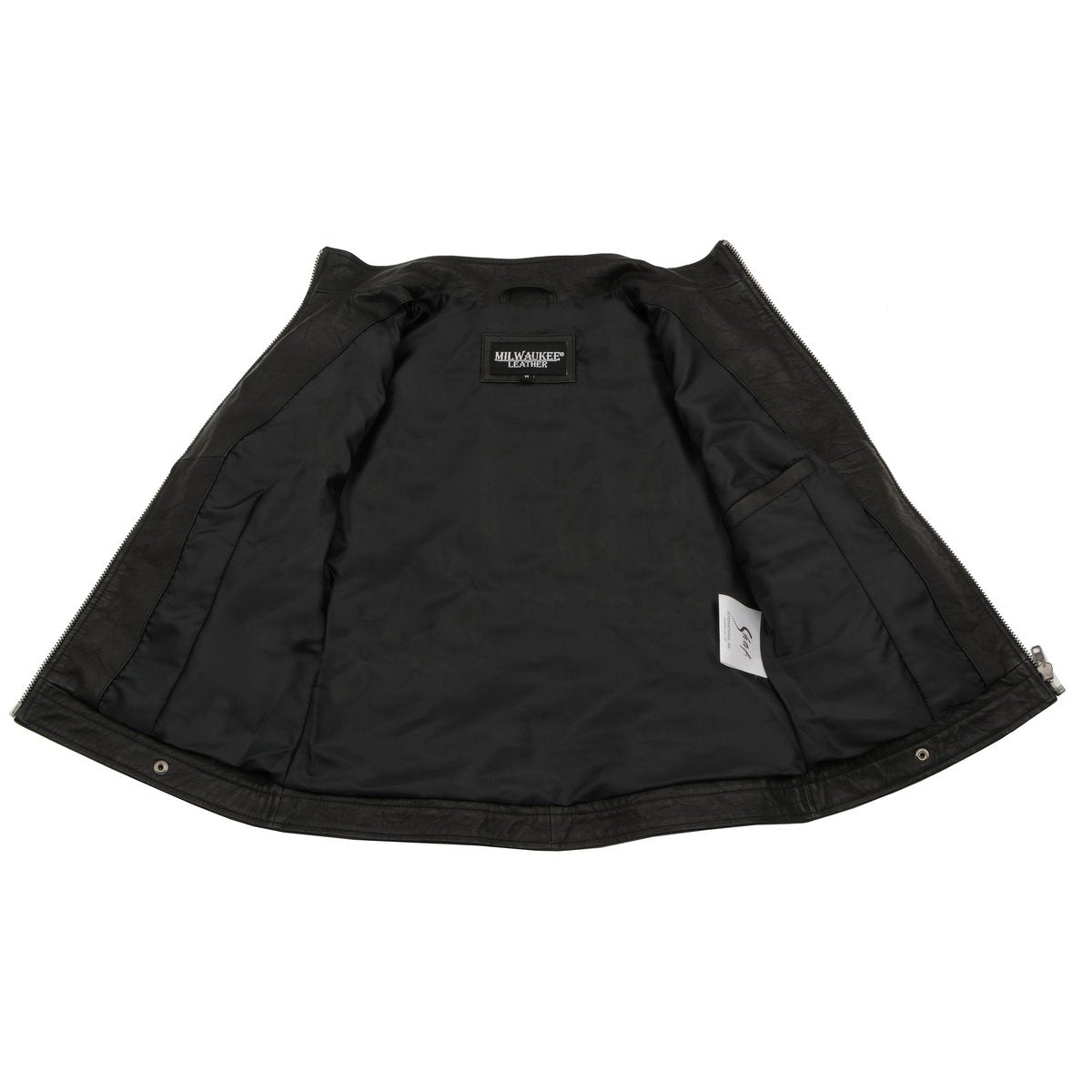 SFL2801 Women's Racer Black Stand Up Collar Motorcycle Fashion Leather Jacket