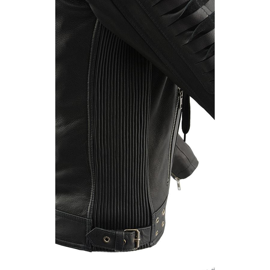 SFL2865 Women's Black Scuba Style Fashion Casual Leather Jacket with Hoodie