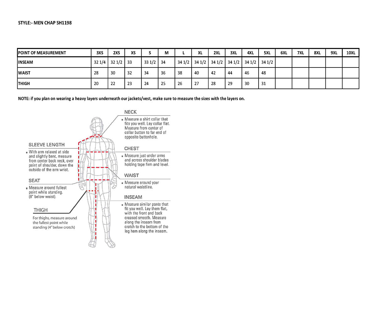 Chaps for Men's Black Leather Belt Less- Adjustable Side Snap Loop Motorcycle Riders Chap- SH1198