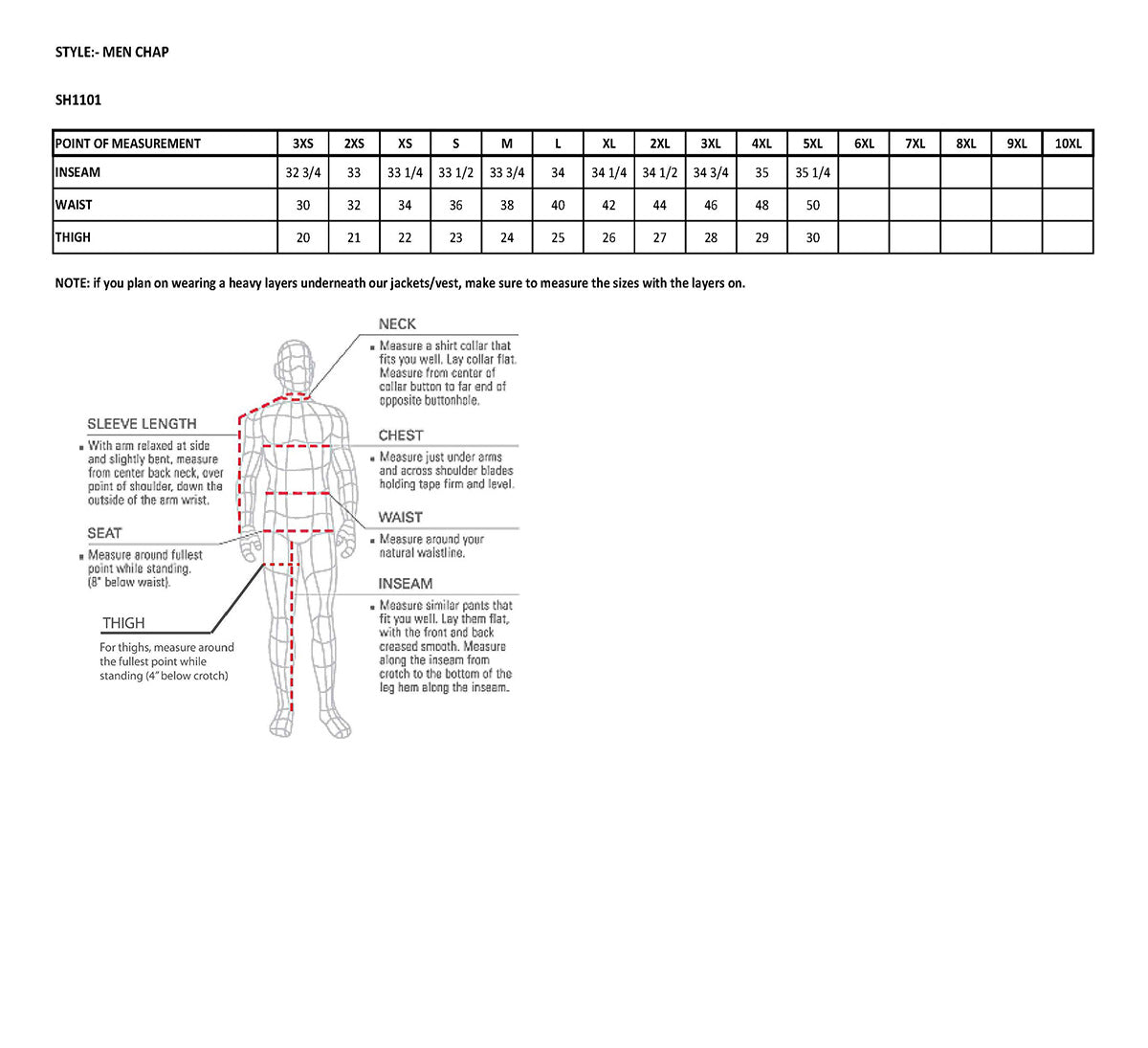 Chaps for Men's Black Premium Leather- Classic Jean Style Pockets Motorcycle Riders Chap - SH1101