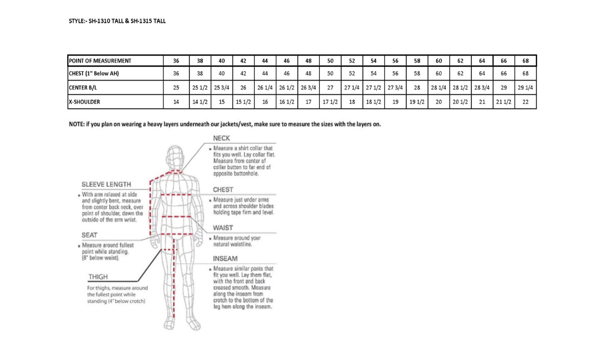 SH1310Tall Men's Black Leather Classic V-Neck Motorcycle Rider Vest w/ Snap Button Closure