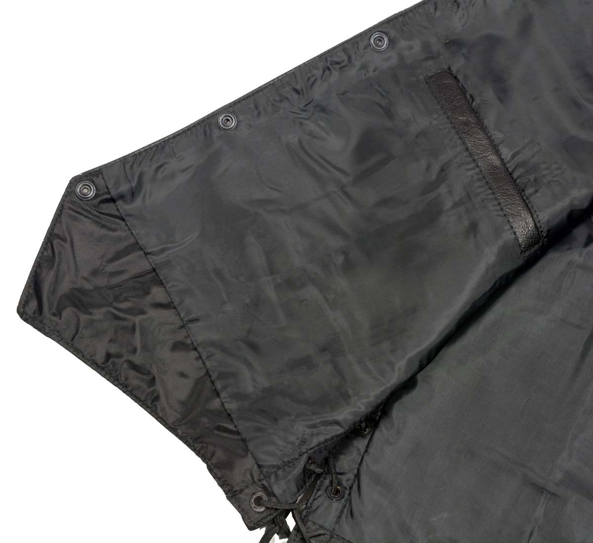 SH1314 Men's Classic Black Braided Leather Vest with Side Laces