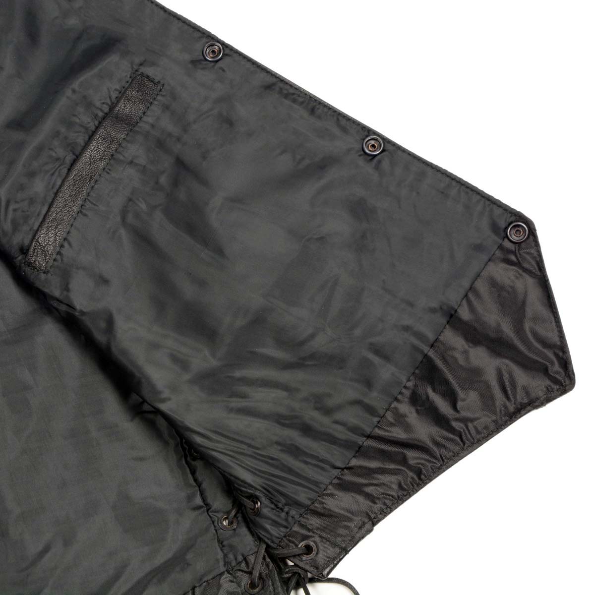 SH1314 Men's Classic Black Braided Leather Vest with Side Laces