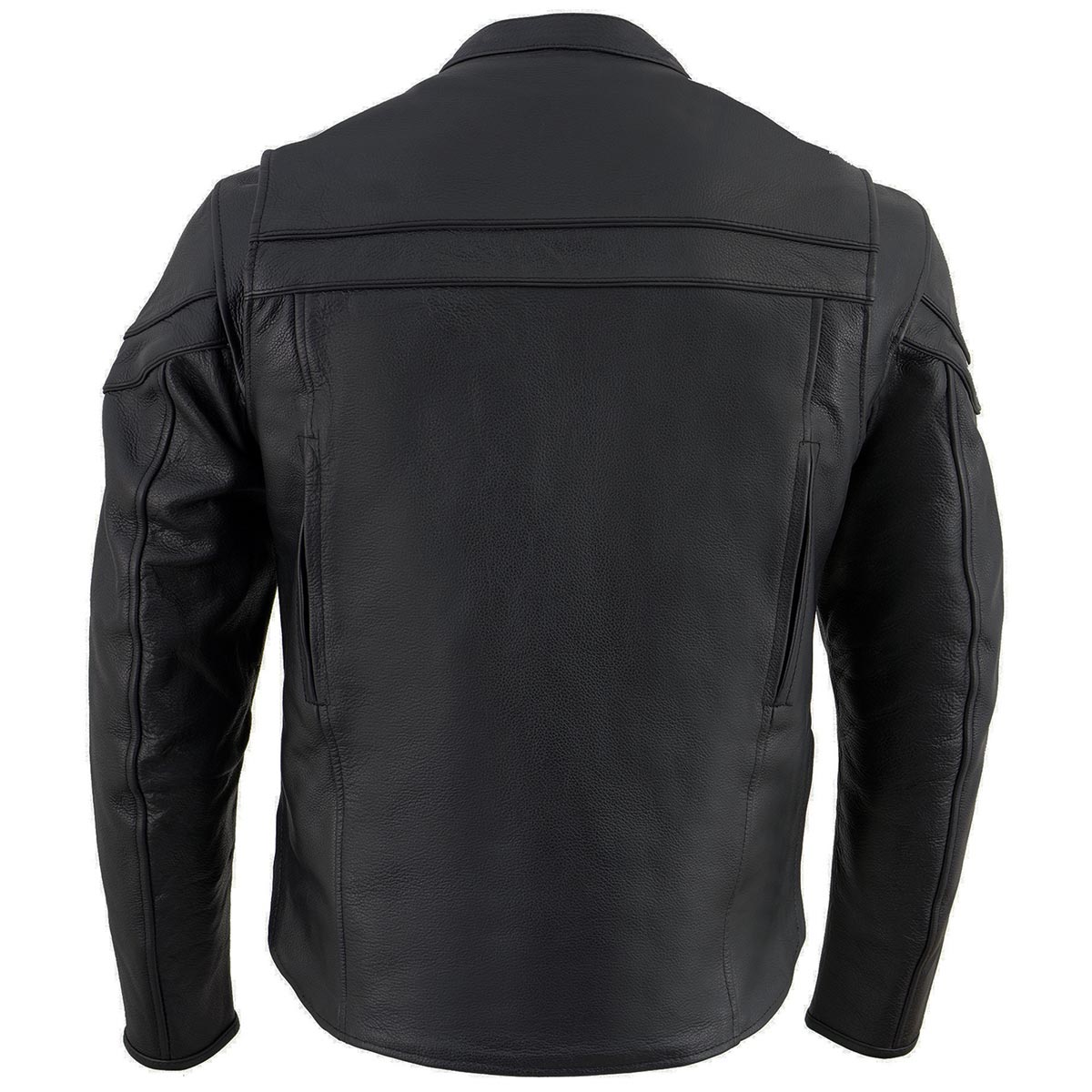 SH1408 Men's Sporty Crossover Vented Black Motorcycle Leather Scooter Jacket