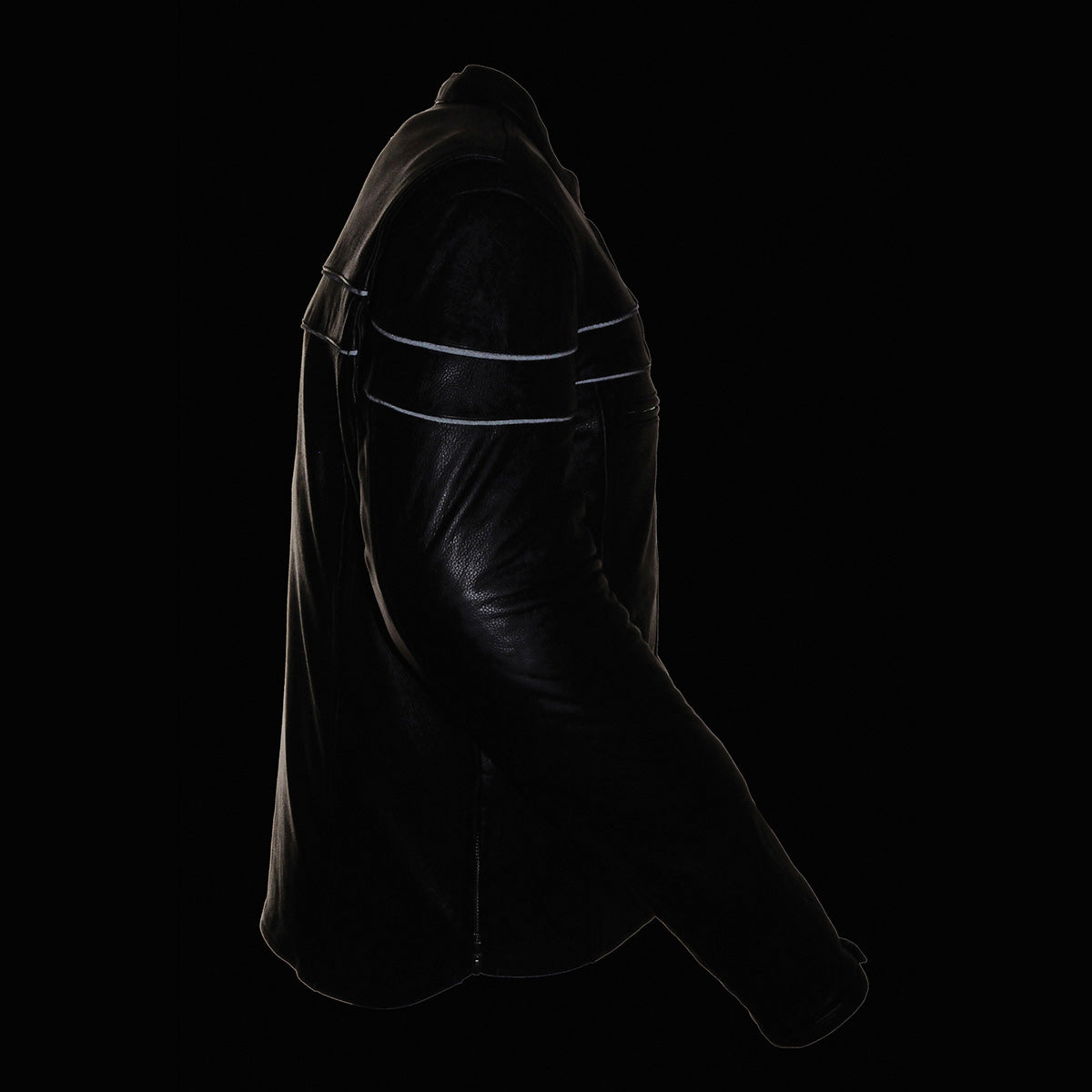 SH1408 Men's Sporty Crossover Vented Black Motorcycle Leather Scooter Jacket