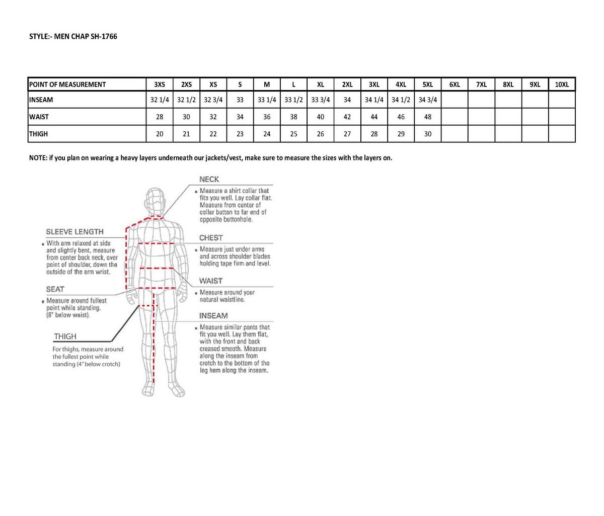 Men’s Black Premium Leather Motorcycle Rider Chaps w/ Front 3-Pockets - Thigh Patch Pocket-SH1766