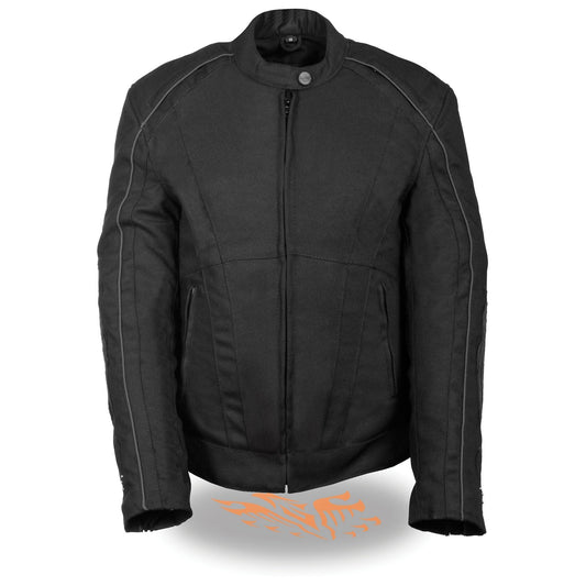 MPL1954 Women's 'Studded Wings' Black Textile Moto Jacket