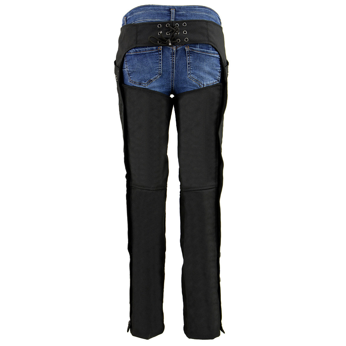 SH1956 Women's 'Winged' Black and Purple Textile Chaps