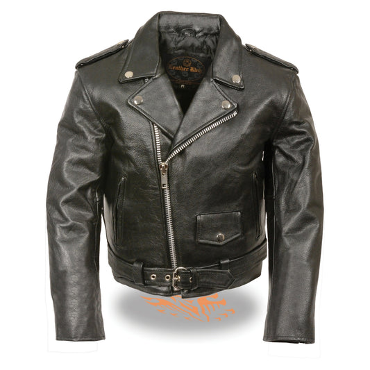 SH2010 Toddlers Black Classic Motorcycle Leather Jacket