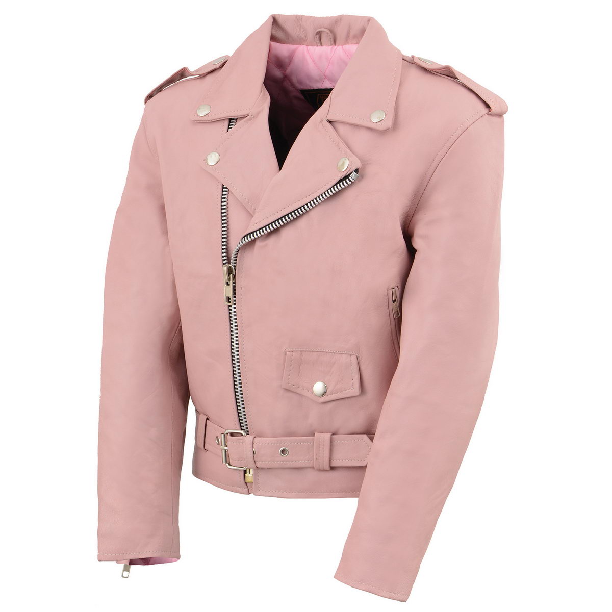 SH2010 Girls Toddler Classic Style Pink Leather Motorcycle Jacket