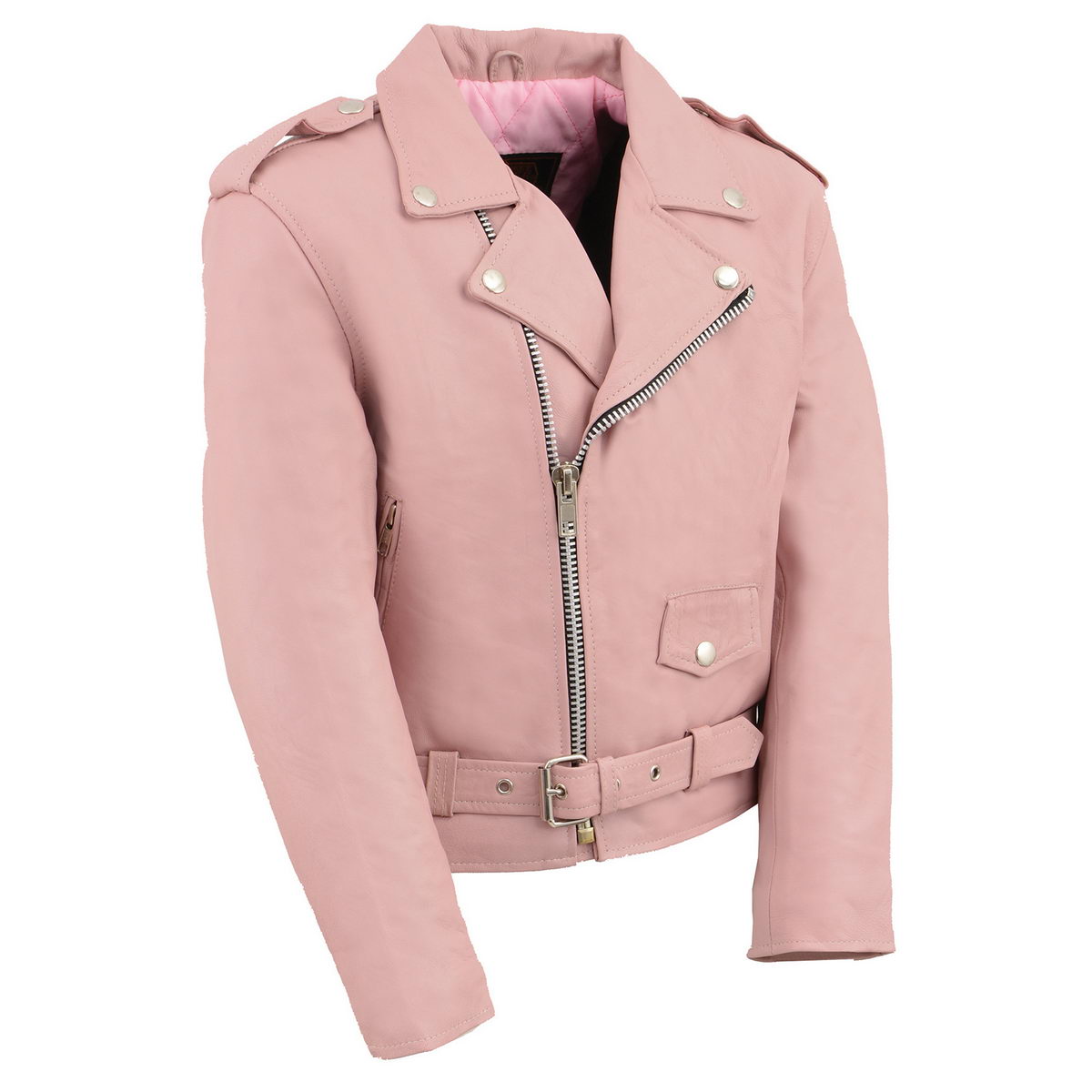 SH2010 Girls Toddler Classic Style Pink Leather Motorcycle Jacket