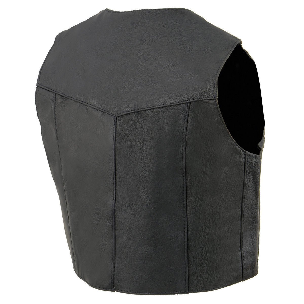 SH2011 Kids Black Classic Three Snap Leather Vest