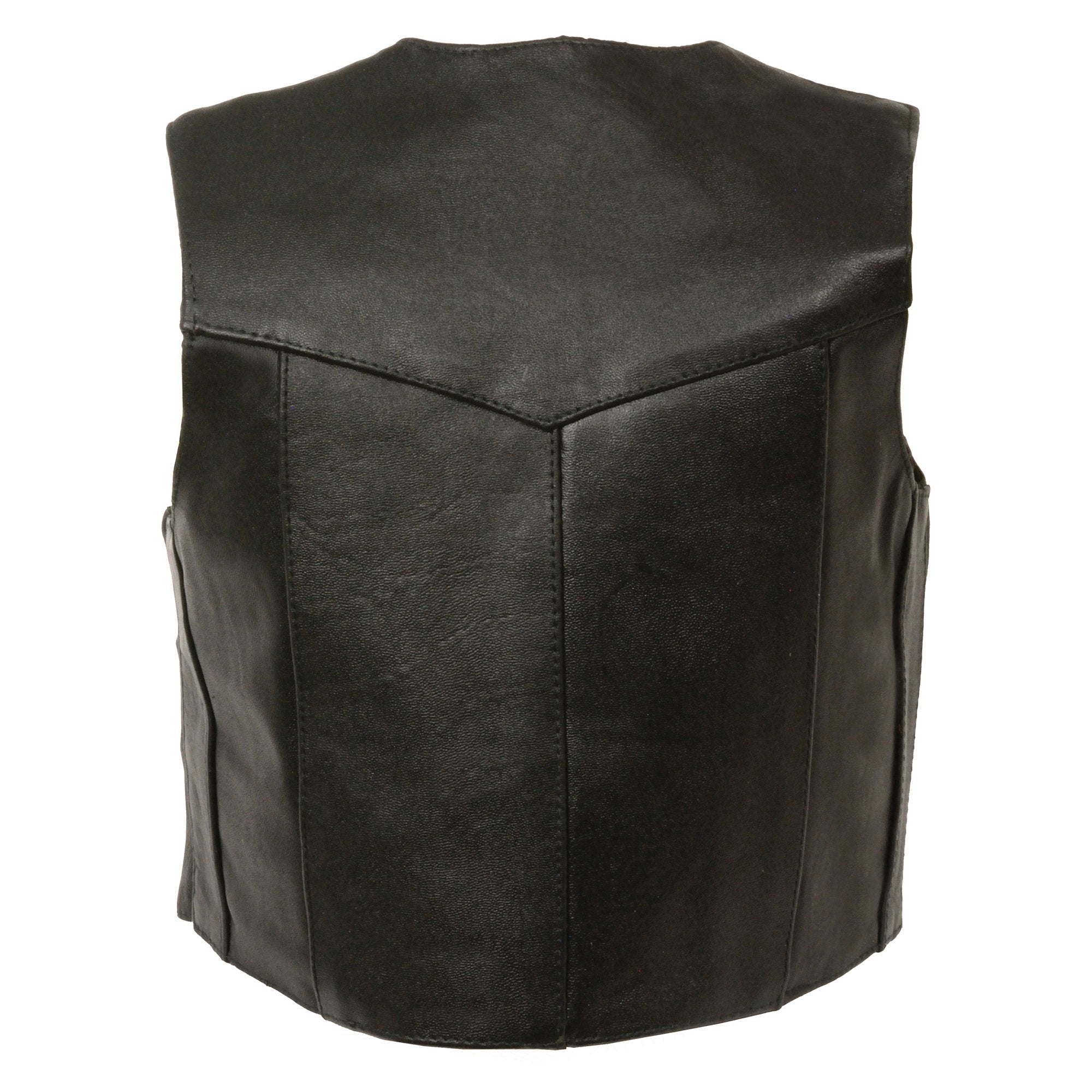SH2011 Kids Black Classic Three Snap Leather Vest