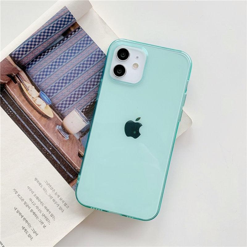 Shockproof Bumper Cover Anti-Scratch Protective Slim Thin Phone Case for iPhone Candy Color Transparent Silicone Phone Case For iPhone 14 12 13 Mini 14 Pro Max Clear Soft Cover