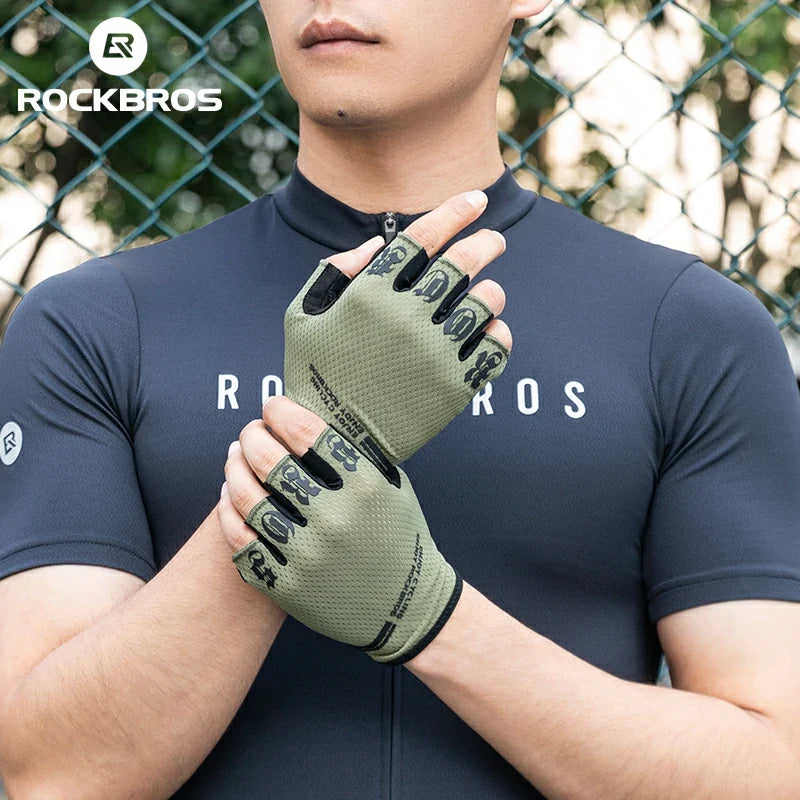 Half-Finger Cycling Gloves with SBR Shock-Absorbing Palm Pads