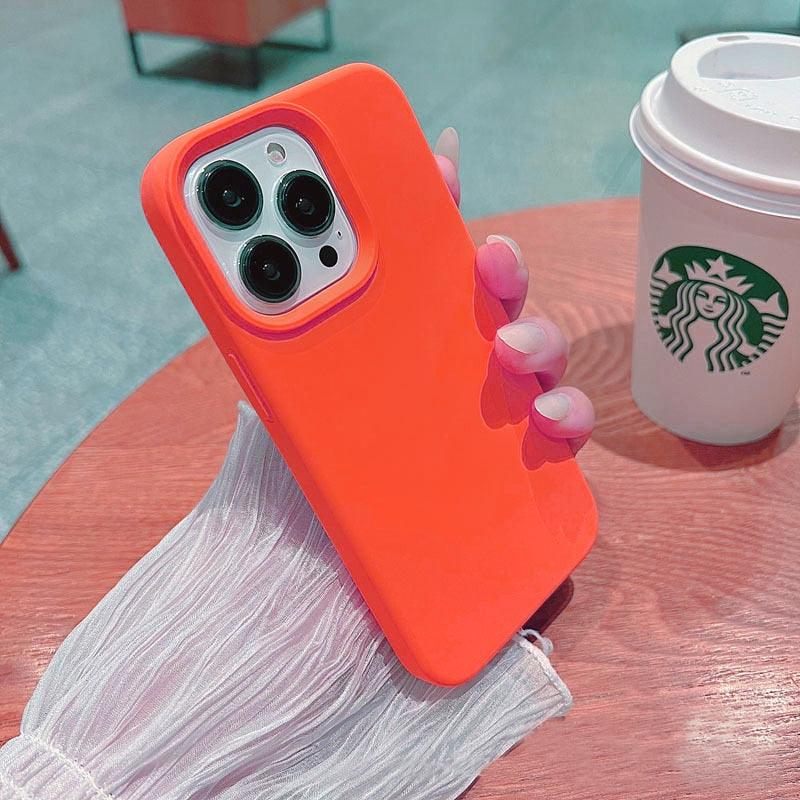 Silicone Soft Thick Protective Rubber Phone Basic Case For iPhone 14 13 Pro Max Case Luxury Silicone Phone Case for iPhone Solid Color Classic Camera Protection Case